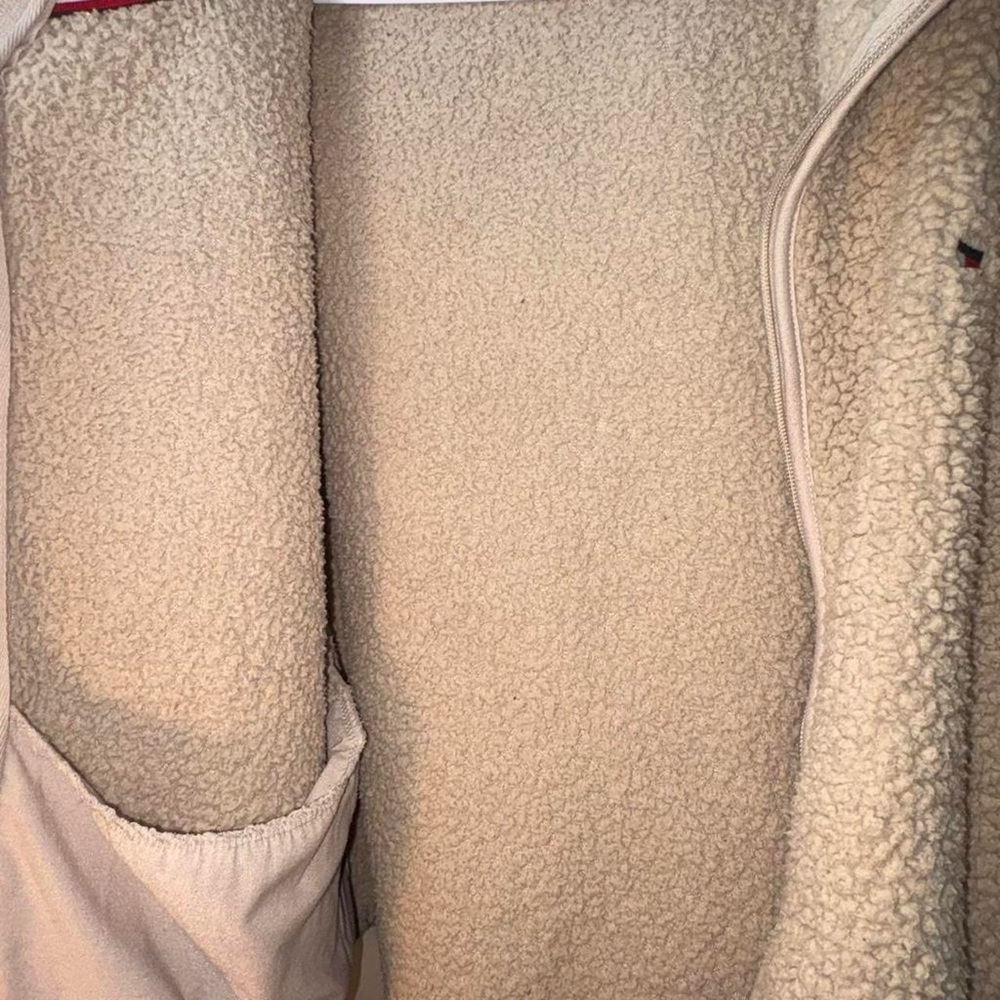 Sz L Tommy Hilfiger cream fleece jacket #preppy #winterwear - Picture 4 of 6